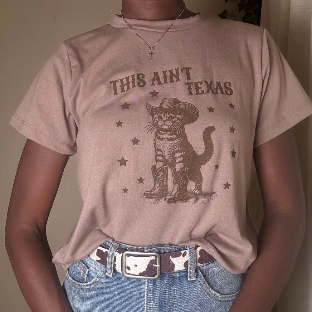 This Ain't Texas Cowboy Kitty Tee